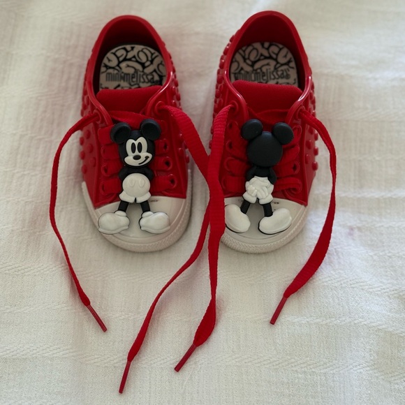 Mini Melissa Red Disney Mickey Mouse Sneakers for Kids/Babies size 4/5 - Picture 1 of 4